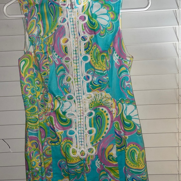 Lilly Pulitzer Shorely Blue Double Trouble Alexa Shift Dress Size 2 - Picture 4 of 7